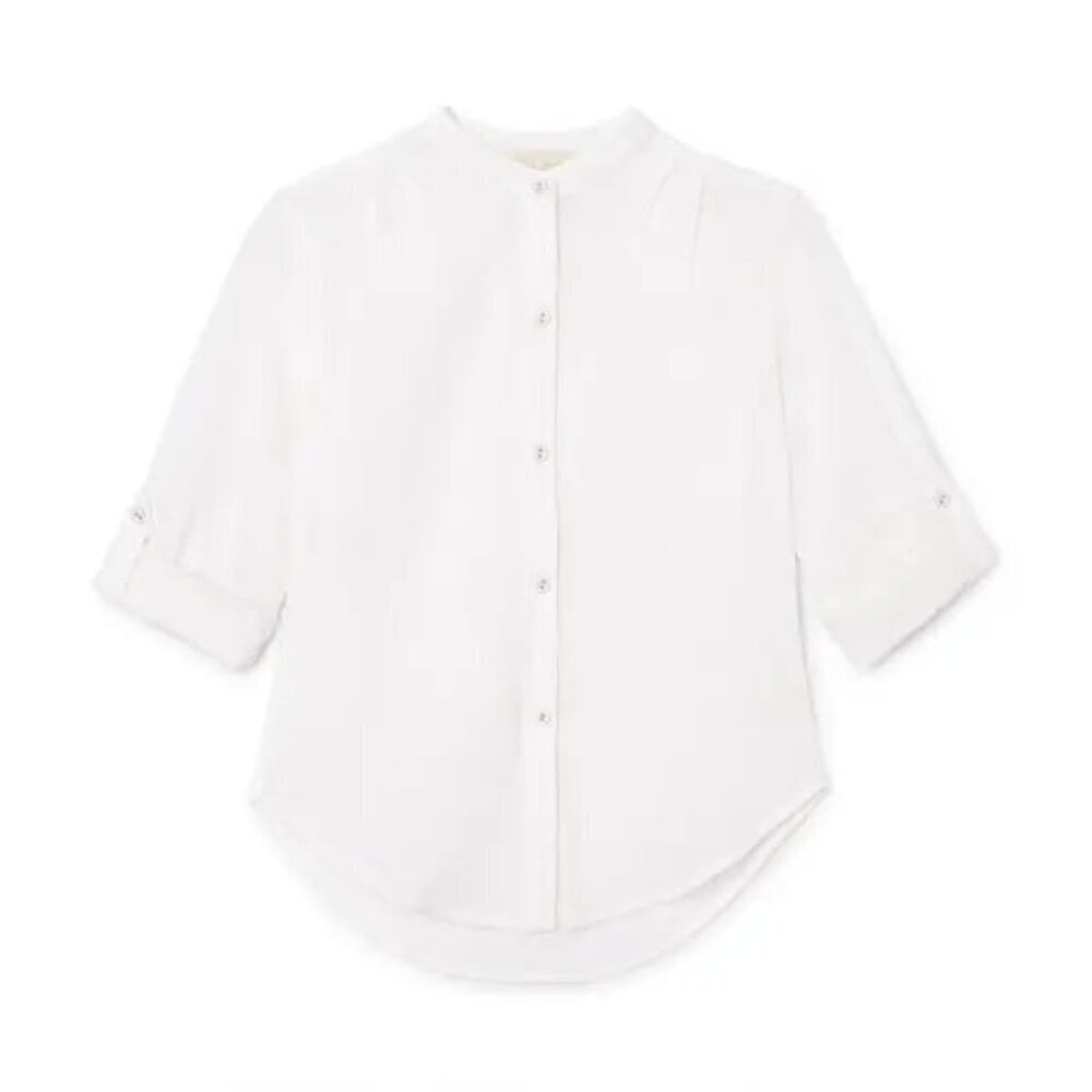 Suzie Kondi Koubi Button Blouse Solid Gauze ~ Natural Large L Nwt — image 6 of 8